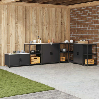 vidaXL Kitchen Storage HATTEM Black 90 x 50 x 53 cm Steel