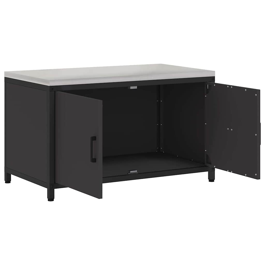 vidaXL Kitchen Storage HATTEM Black 90 x 50 x 53 cm Steel