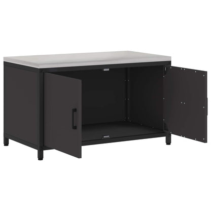 vidaXL Kitchen Storage HATTEM Black 90 x 50 x 53 cm Steel