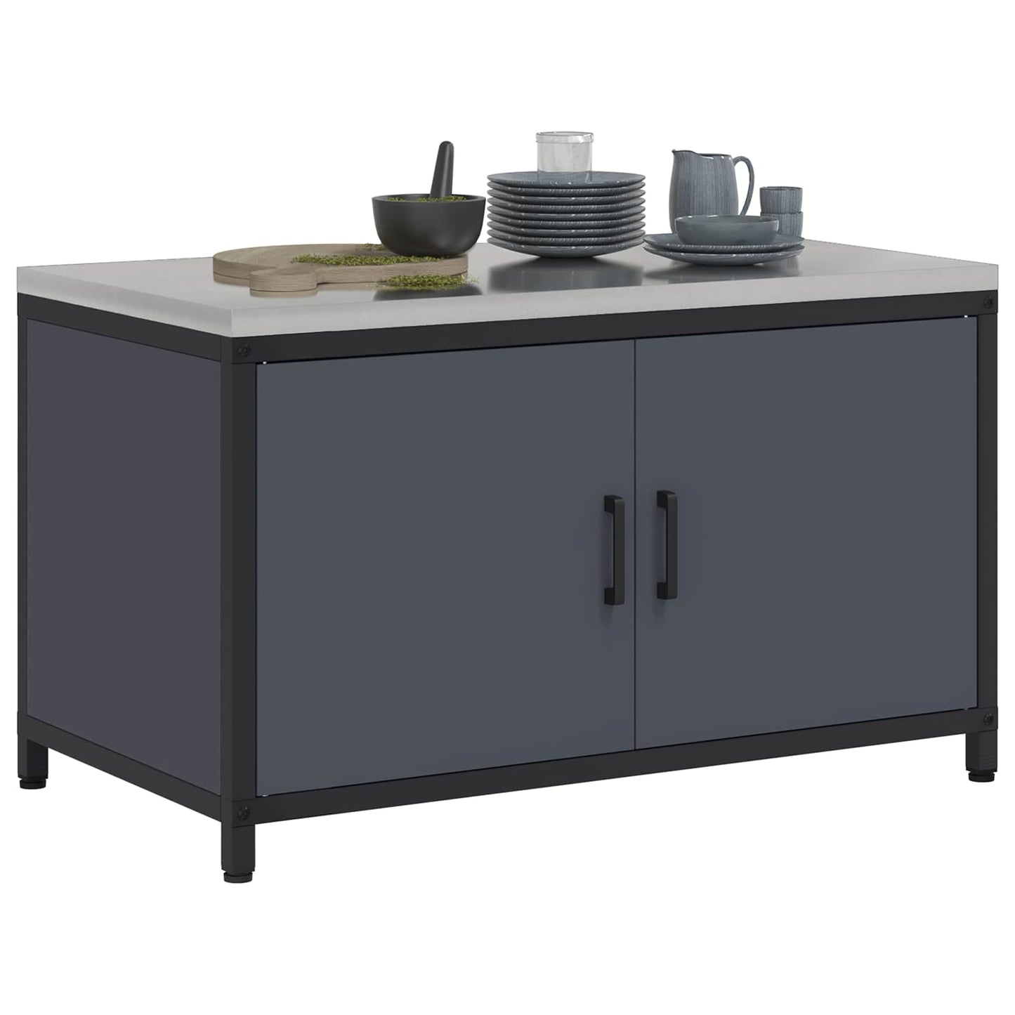 vidaXL Kitchen Storage HATTEM Anthracite 90 x 50 x 53 cm Steel