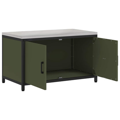 vidaXL Kitchen Storage HATTEM Olive Green 90 x 50 x 53 cm Steel