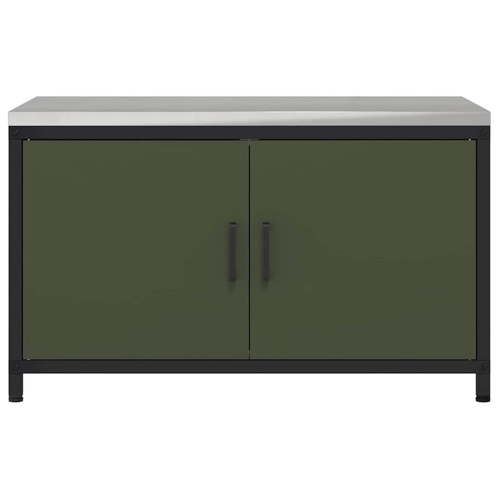 vidaXL Kitchen Storage HATTEM Olive Green 90 x 50 x 53 cm Steel