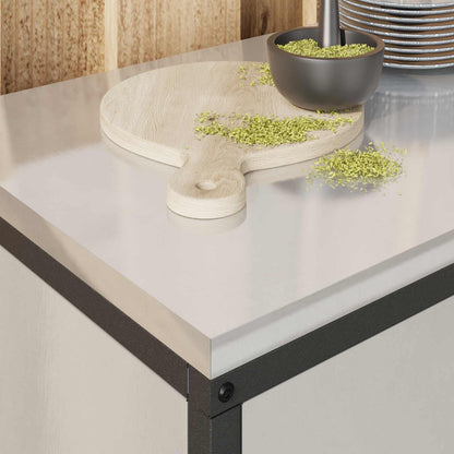 vidaXL Kitchen Storage HATTEM Silver 90 x 50 x 53 cm Steel