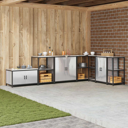 vidaXL Kitchen Storage HATTEM Silver 90 x 50 x 53 cm Steel