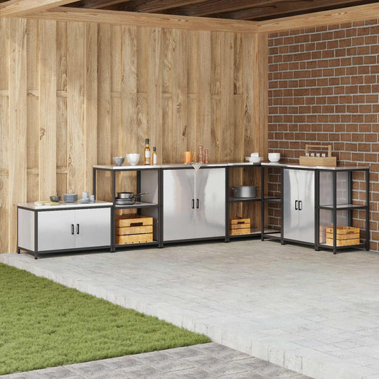 vidaXL Kitchen Storage HATTEM Silver 90 x 50 x 53 cm Steel