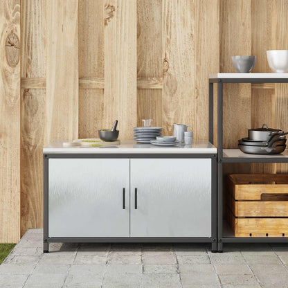 vidaXL Kitchen Storage HATTEM Silver 90 x 50 x 53 cm Steel