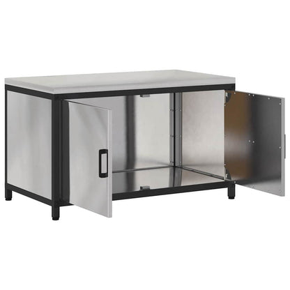 vidaXL Kitchen Storage HATTEM Silver 90 x 50 x 53 cm Steel