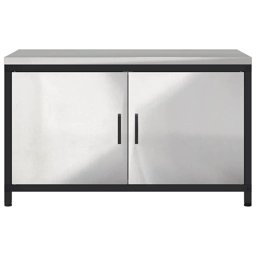 vidaXL Kitchen Storage HATTEM Silver 90 x 50 x 53 cm Steel
