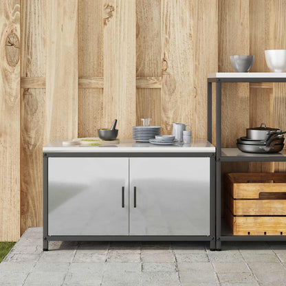 vidaXL Kitchen Storage HATTEM Silver 90 x 50 x 53 cm Steel