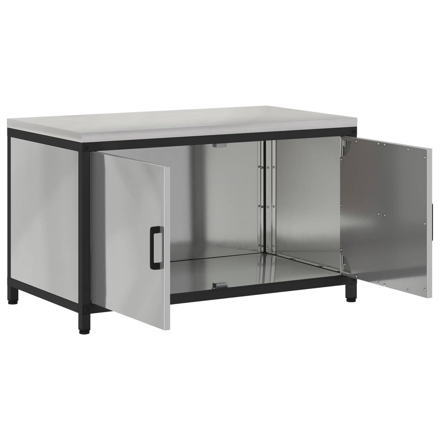vidaXL Kitchen Storage HATTEM Silver 90 x 50 x 53 cm Steel