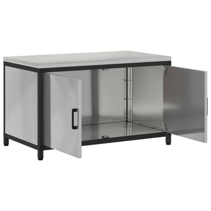 vidaXL Kitchen Storage HATTEM Silver 90 x 50 x 53 cm Steel