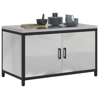 vidaXL Kitchen Storage HATTEM Silver 90 x 50 x 53 cm Steel