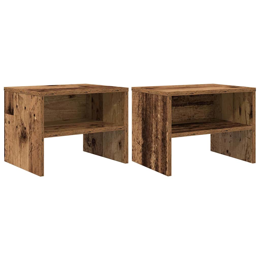 vidaXL Bedside Cabinet 2 pcs Old Wood 40 x 30 x 30 cm Engineered Wood