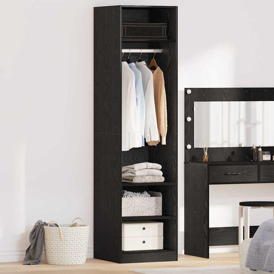 vidaXL Wardrobe Black Oak 50 x 50 x 200 cm Engineered Wood