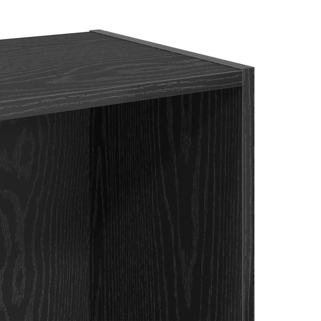 vidaXL Bookshelf 2-Tier 40 x 30 x 77 cm Engineered Wood Black Oak