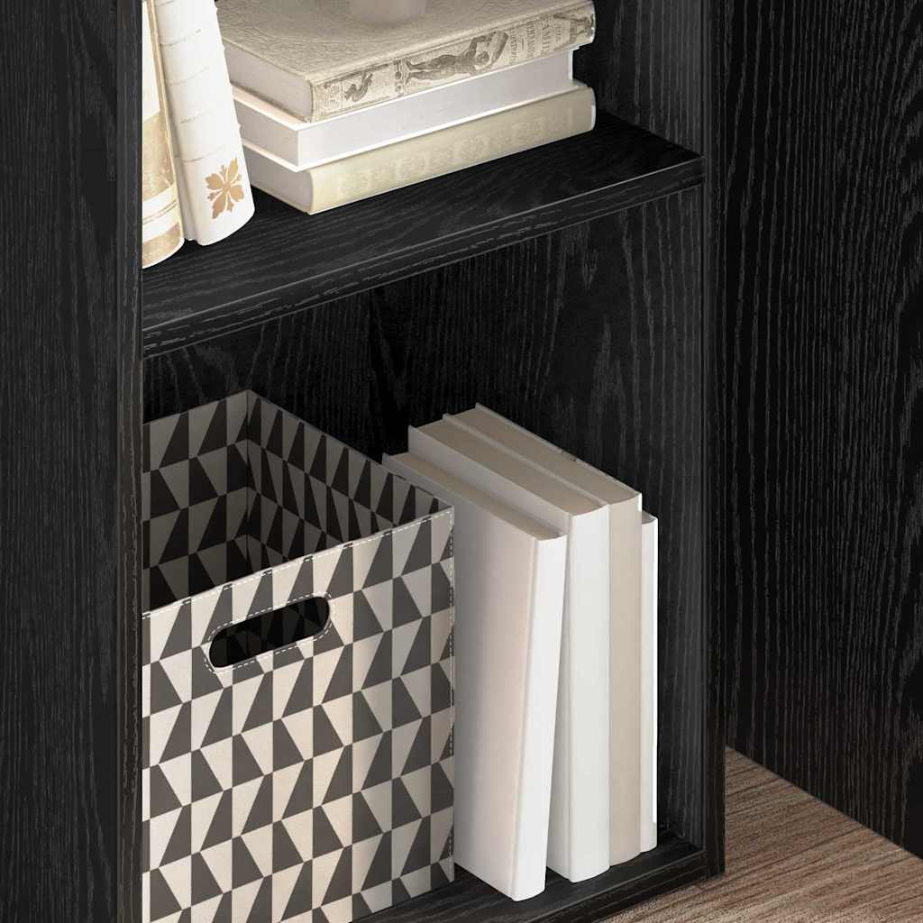 vidaXL Bookshelf 2-Tier 40 x 30 x 77 cm Engineered Wood Black Oak