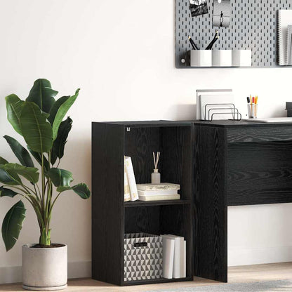 vidaXL Bookshelf 2-Tier 40 x 30 x 77 cm Engineered Wood Black Oak