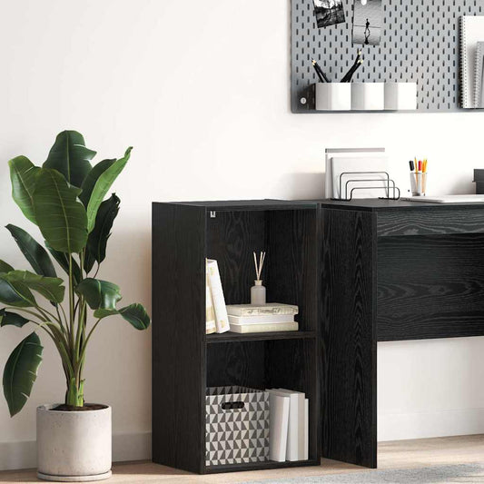 vidaXL Bookshelf 2-Tier 40 x 30 x 77 cm Engineered Wood Black Oak