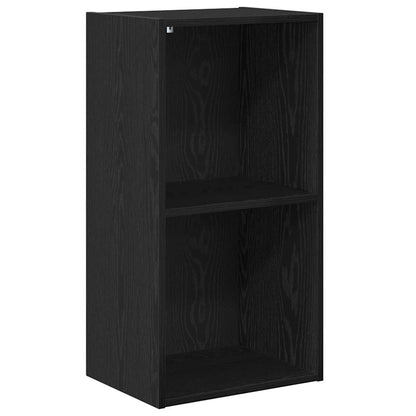 vidaXL Bookshelf 2-Tier 40 x 30 x 77 cm Engineered Wood Black Oak