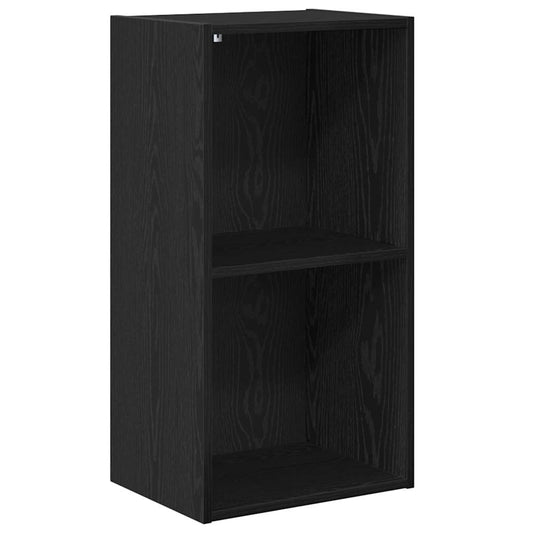 vidaXL Bookshelf 2-Tier 40 x 30 x 77 cm Engineered Wood Black Oak