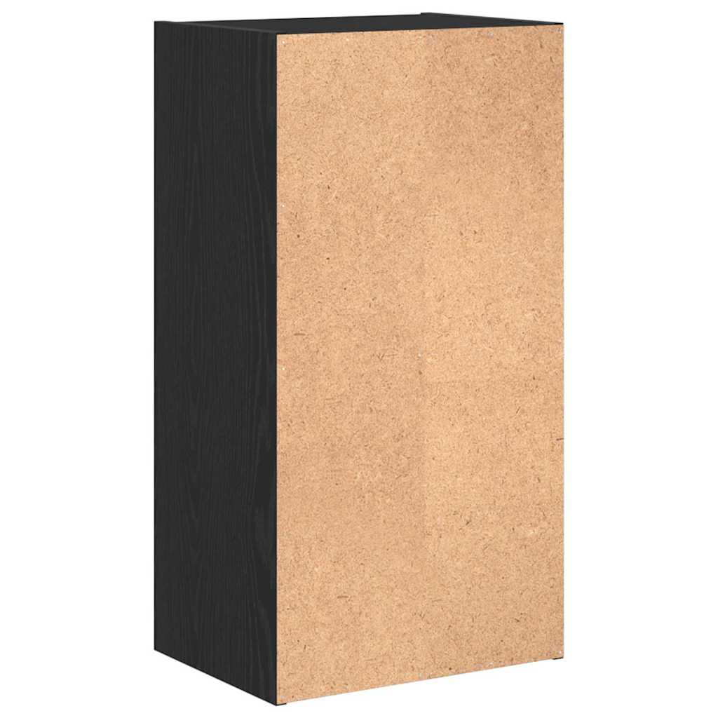 vidaXL Bookshelf 2-Tier 40 x 30 x 77 cm Engineered Wood Black Oak