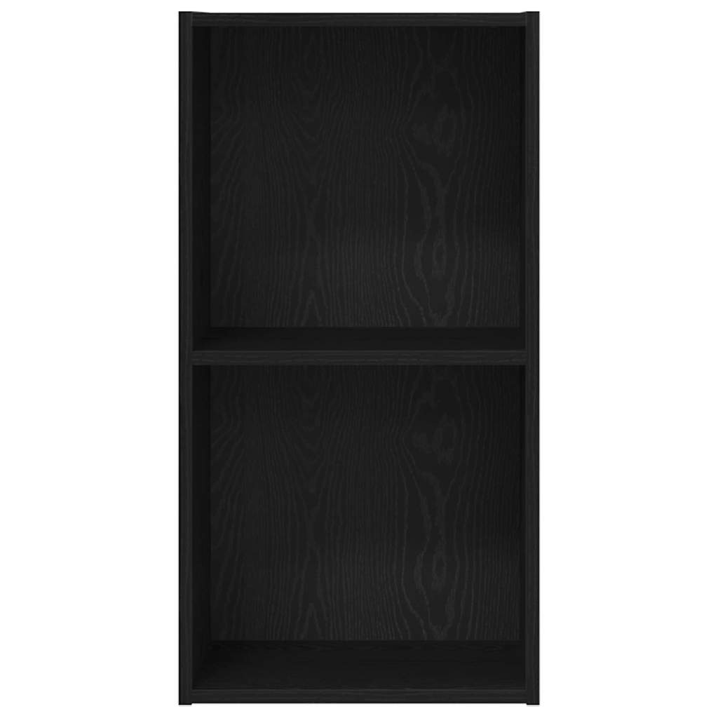 vidaXL Bookshelf 2-Tier 40 x 30 x 77 cm Engineered Wood Black Oak