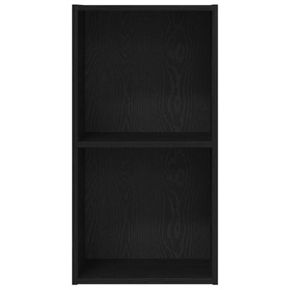 vidaXL Bookshelf 2-Tier 40 x 30 x 77 cm Engineered Wood Black Oak