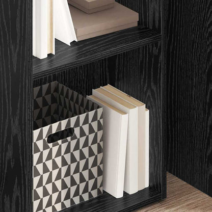 vidaXL Bookshelf 3-Tier 40 x 30 x 114 cm Engineered Wood Black Oak