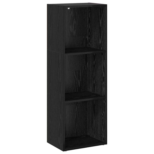 vidaXL Bookshelf 3-Tier 40 x 30 x 114 cm Engineered Wood Black Oak