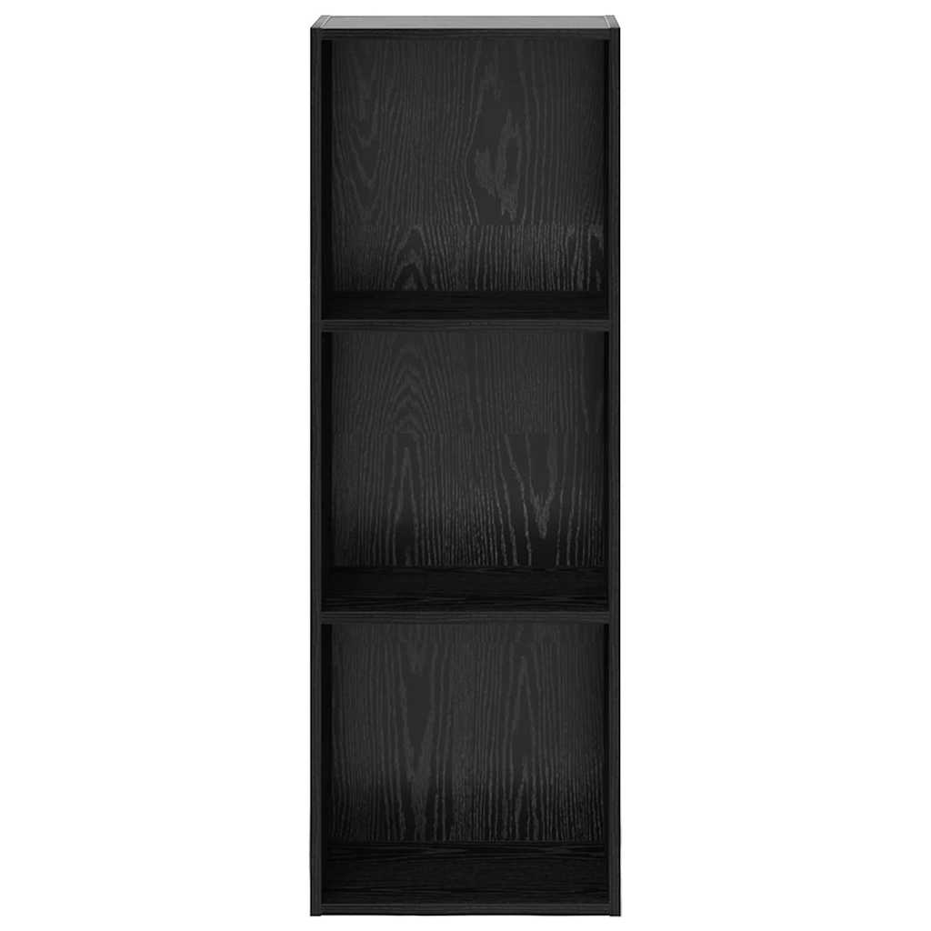 vidaXL Bookshelf 3-Tier 40 x 30 x 114 cm Engineered Wood Black Oak