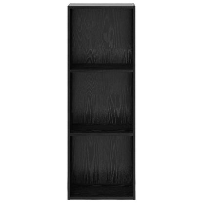 vidaXL Bookshelf 3-Tier 40 x 30 x 114 cm Engineered Wood Black Oak