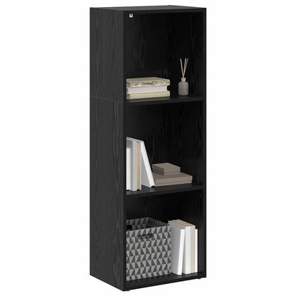 vidaXL Bookshelf 3-Tier 40 x 30 x 114 cm Engineered Wood Black Oak