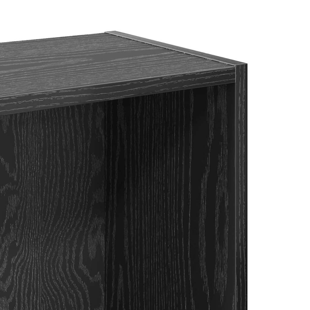 vidaXL Bookshelf 80 x 24 x 76 cm Engineered Wood Black Oak