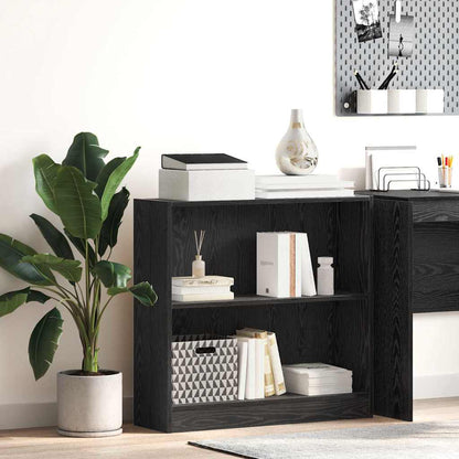 vidaXL Bookshelf 80 x 24 x 76 cm Engineered Wood Black Oak