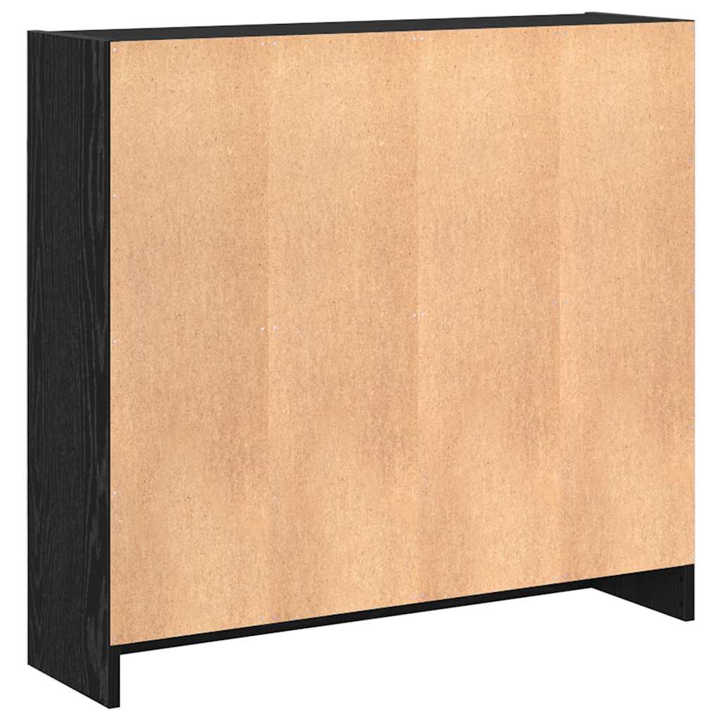vidaXL Bookshelf 80 x 24 x 76 cm Engineered Wood Black Oak