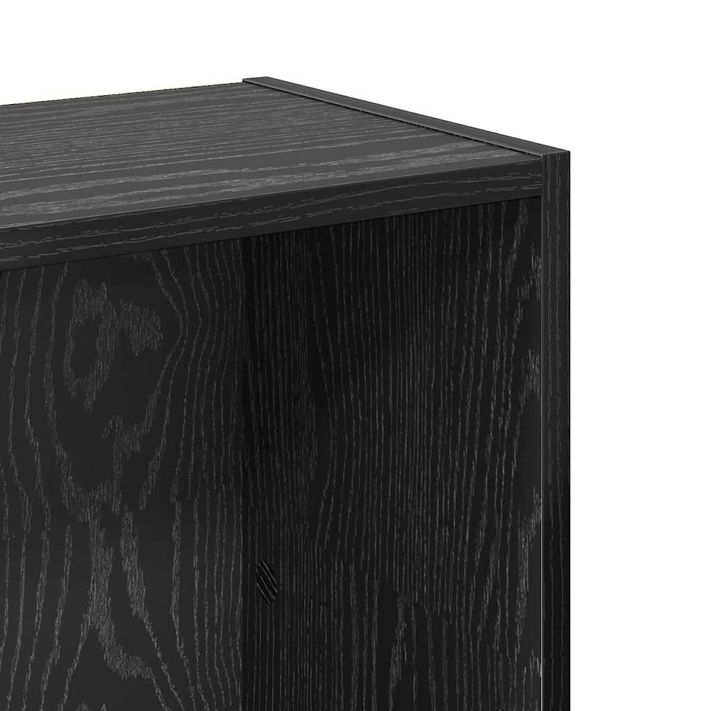 vidaXL Bookshelf 80 x 24 x 109 cm Engineered Wood Black Oak