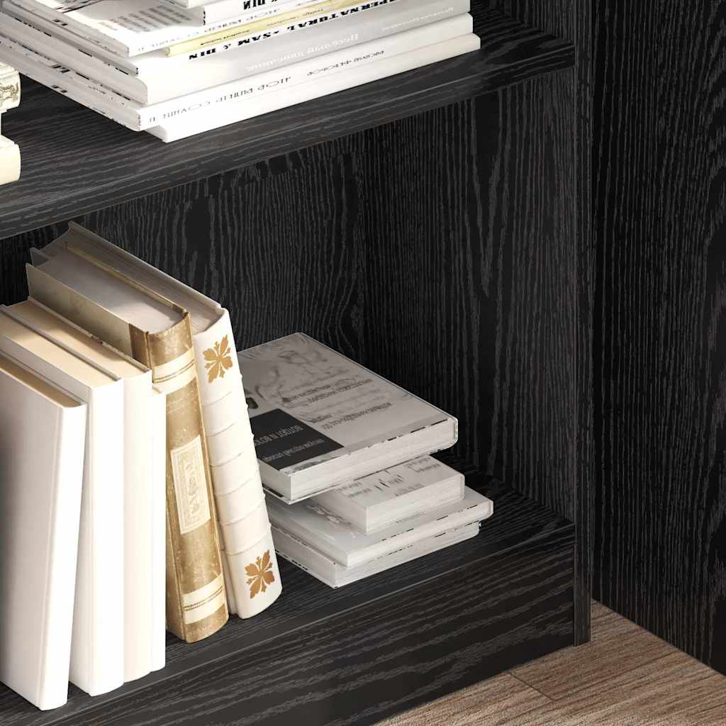 vidaXL Bookshelf 80 x 24 x 109 cm Engineered Wood Black Oak