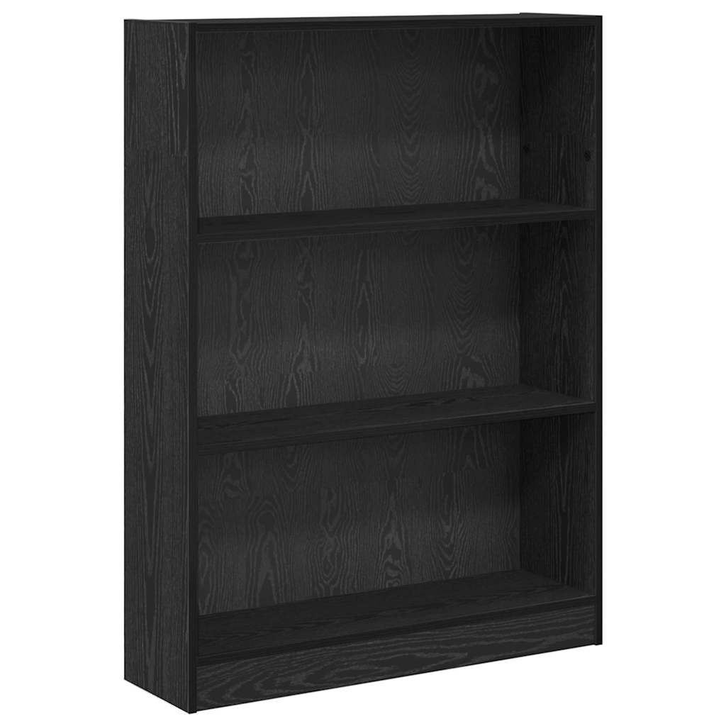 vidaXL Bookshelf 80 x 24 x 109 cm Engineered Wood Black Oak