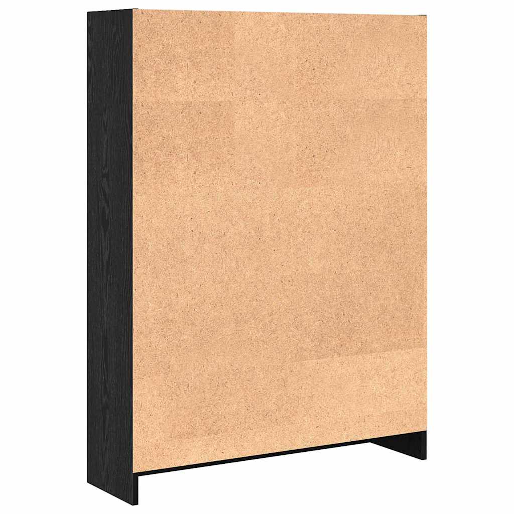 vidaXL Bookshelf 80 x 24 x 109 cm Engineered Wood Black Oak