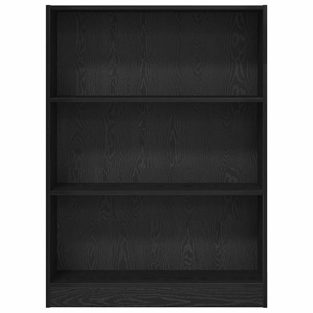 vidaXL Bookshelf 80 x 24 x 109 cm Engineered Wood Black Oak