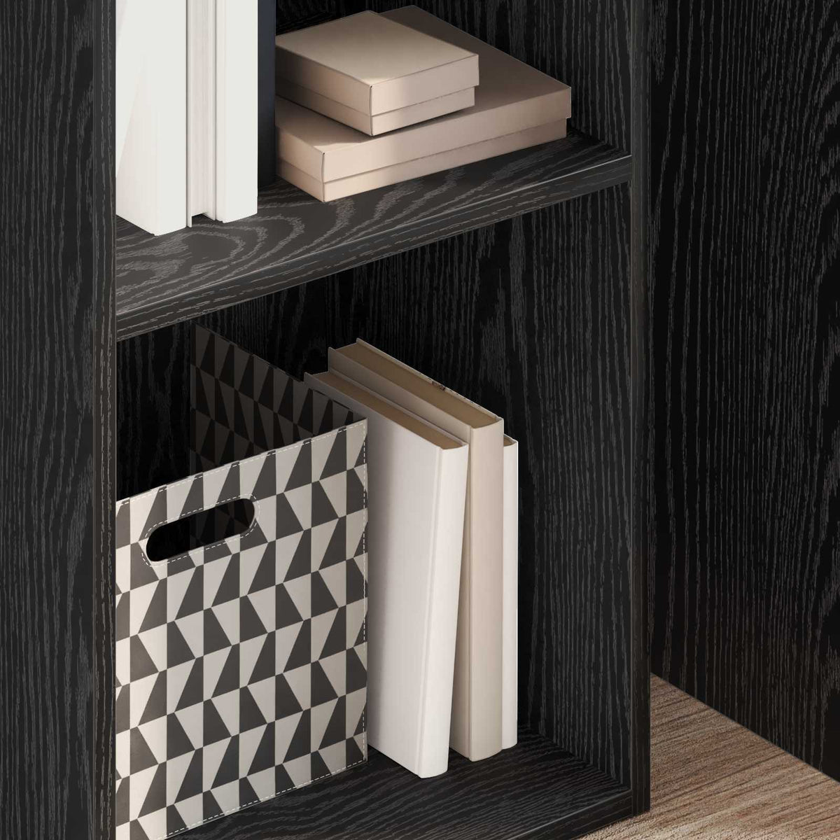 vidaXL Bookshelf 4-Tier 40 x 30 x 152 cm Engineered Wood Black Oak
