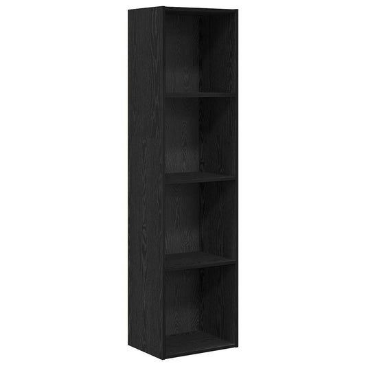vidaXL Bookshelf 4-Tier 40 x 30 x 152 cm Engineered Wood Black Oak