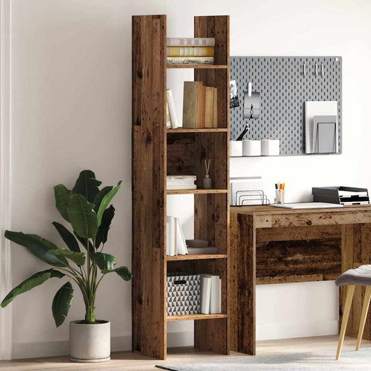 vidaXL Book Cabinet 5-Tier 40 x 35 x 180 cm Engineered Wood Old Wood