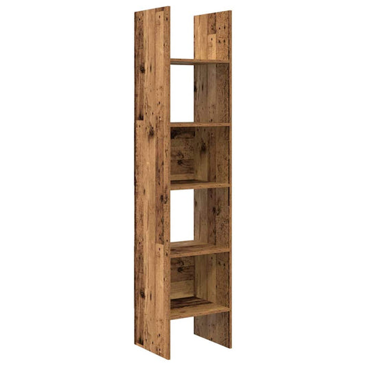 vidaXL Book Cabinet 5-Tier 40 x 35 x 180 cm Engineered Wood Old Wood