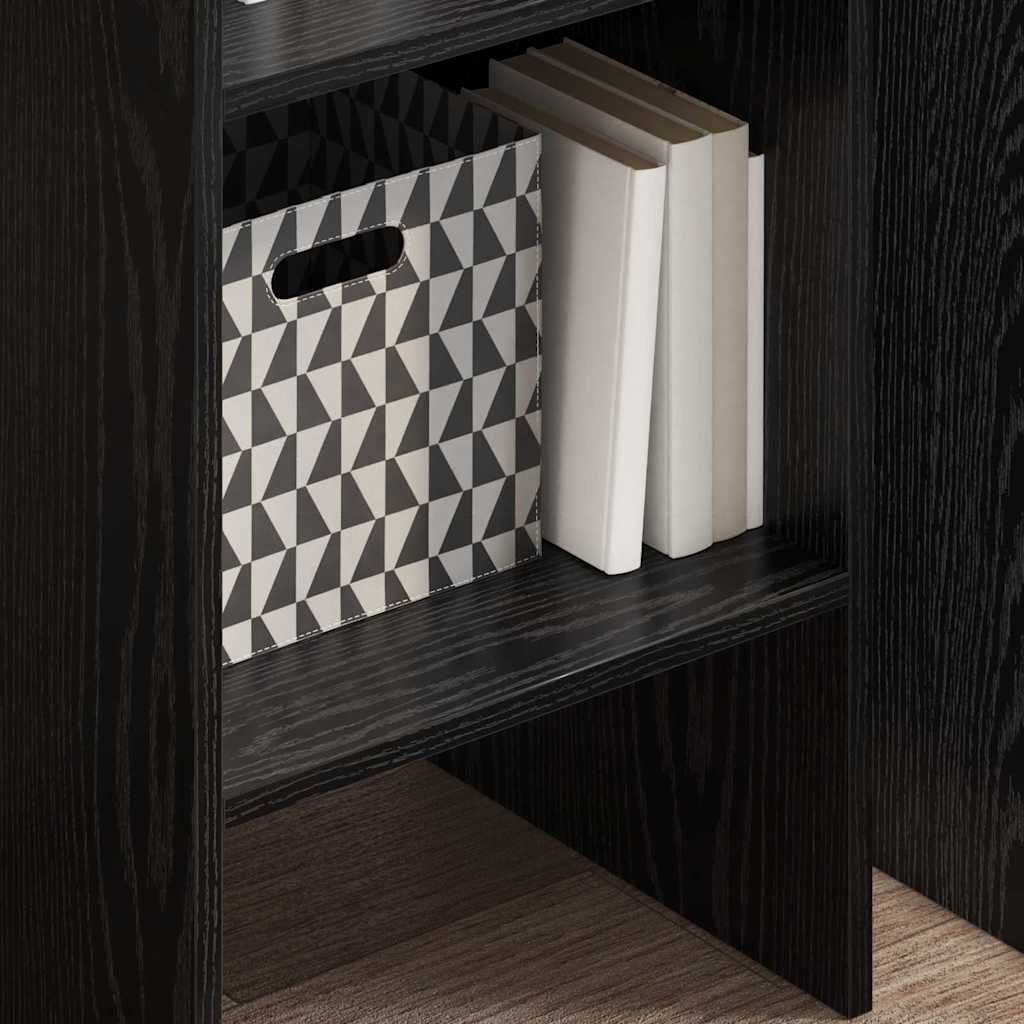 vidaXL Book Cabinet 5-Tier 40 x 35 x 180 cm Engineered Wood Black Oak