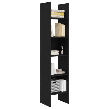 vidaXL Book Cabinet 5-Tier 40 x 35 x 180 cm Engineered Wood Black Oak
