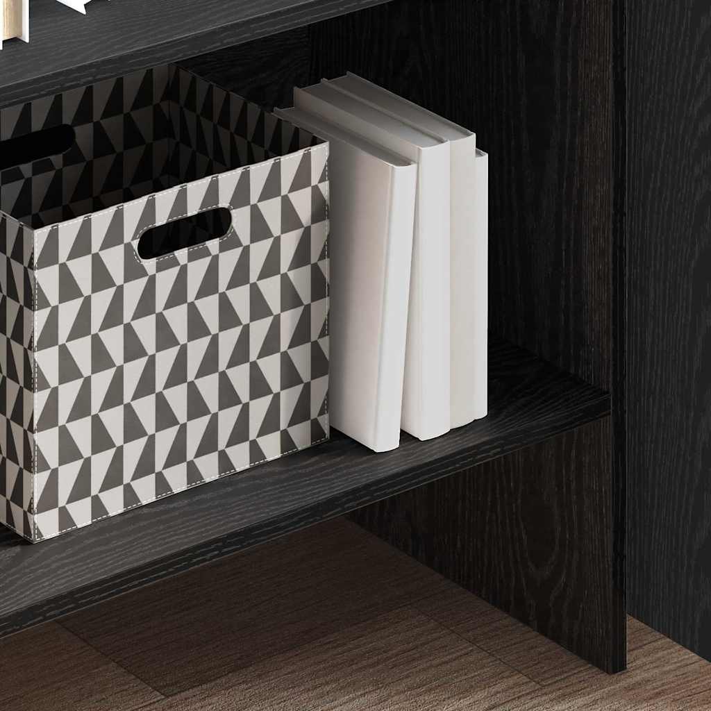 vidaXL Book Cabinet 5-Tier 60 x 35 x 180 cm Engineered Wood Black Oak
