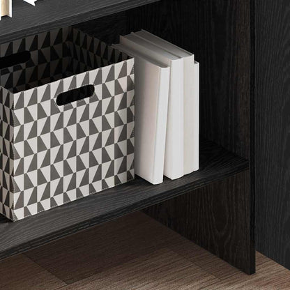 vidaXL Book Cabinet 5-Tier 60 x 35 x 180 cm Engineered Wood Black Oak
