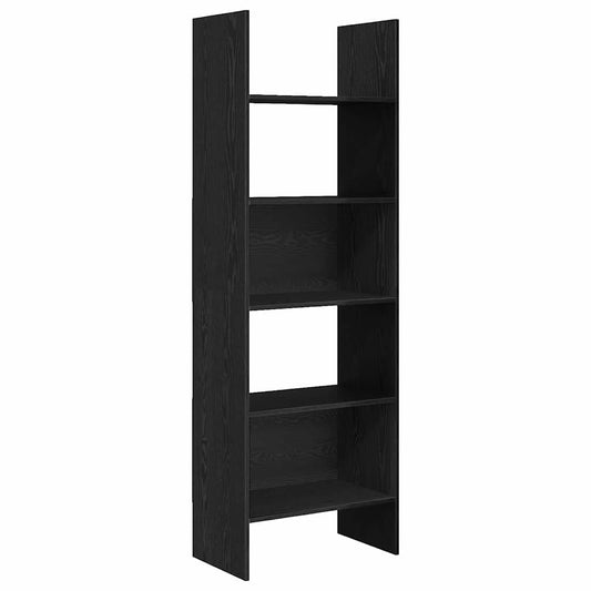 vidaXL Book Cabinet 5-Tier 60 x 35 x 180 cm Engineered Wood Black Oak
