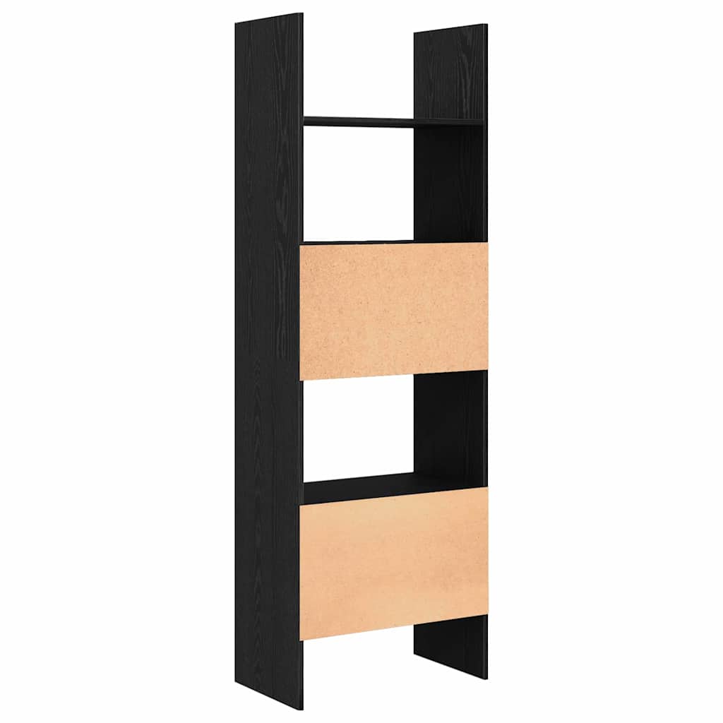vidaXL Book Cabinet 5-Tier 60 x 35 x 180 cm Engineered Wood Black Oak